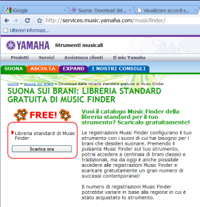 Yamaha1 Music Finder con titoli originali delle canzoni