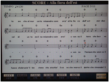 Spartito con accordi e testi su arranger Yamaha Spartito con accordi e testi su arranger Yamaha