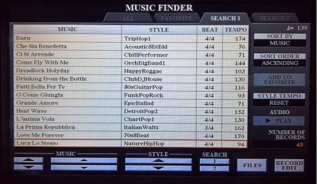 My Music Finder per PSR-S970